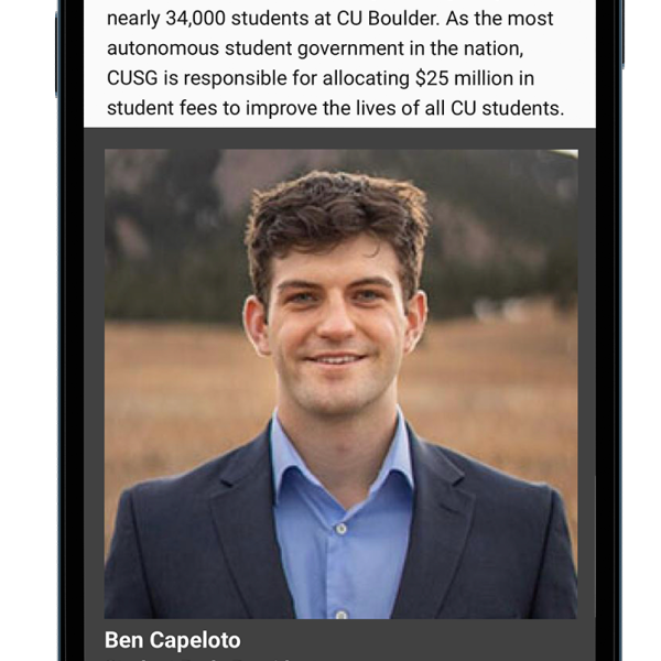 Screencap of Ben Capeloto's iphone