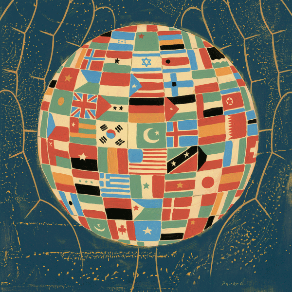 hands and world illustration