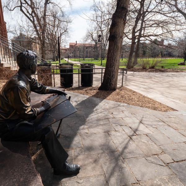 Robert Frost Statue CU Boulder