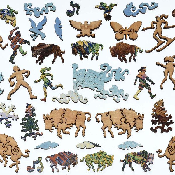 die cut puzzle pieces in intricate shapes