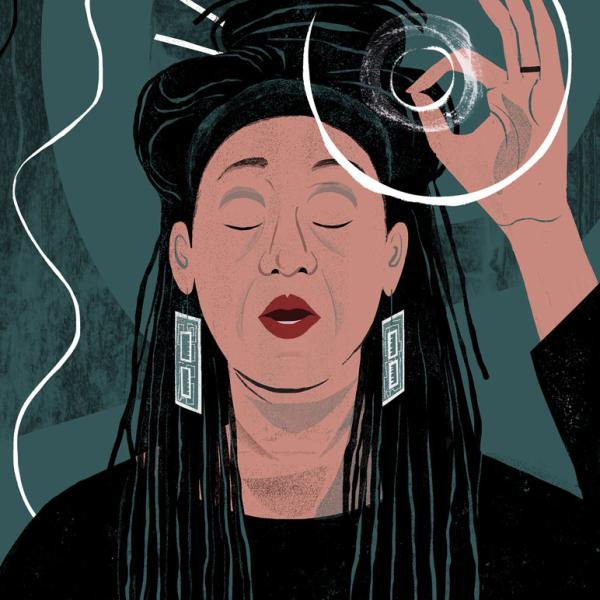 Pamela Z performance illustration