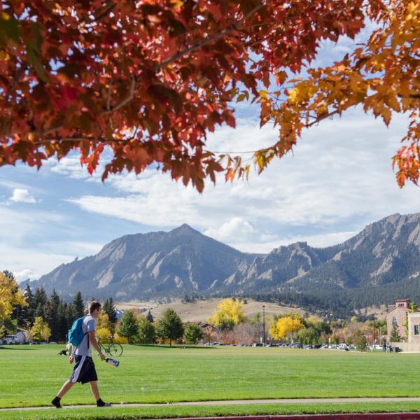 mountain range on CU boulder campus
