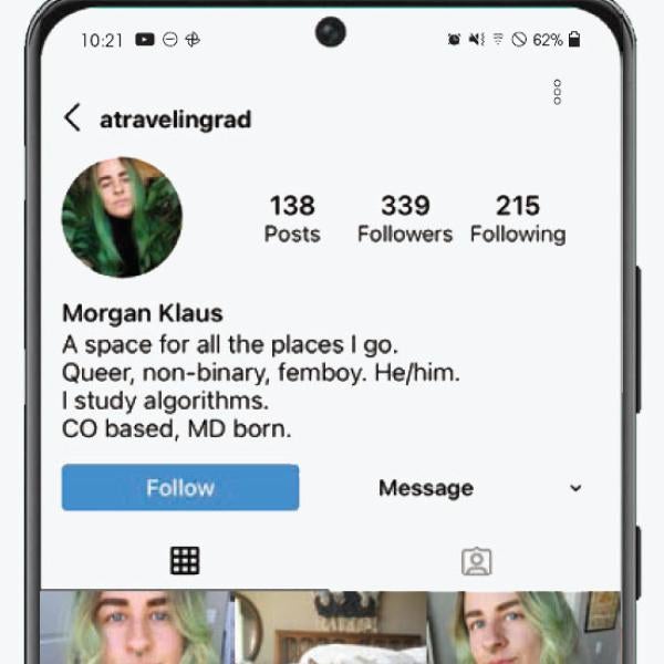 Screenshot of Morgan's instagram