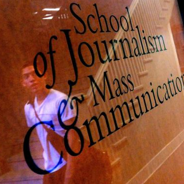 journalism school sign