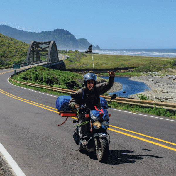 Rob Shearon on his scooter