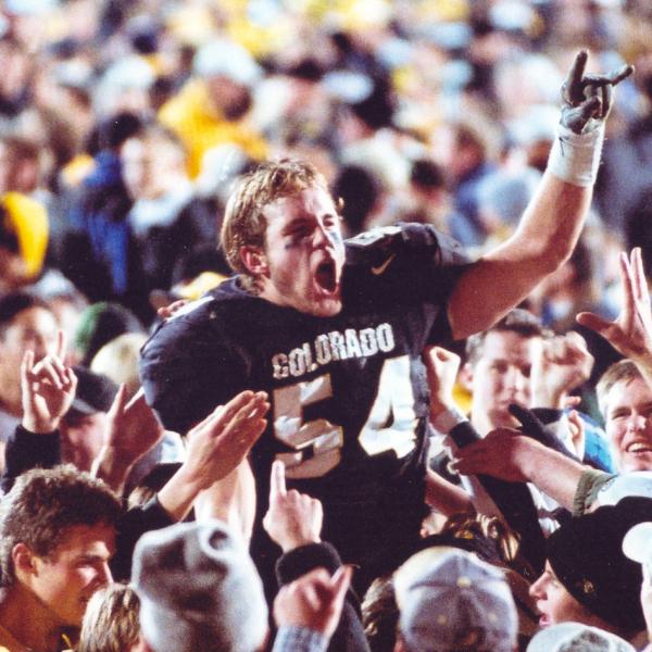 Sean Tufts celebrating a CU victory