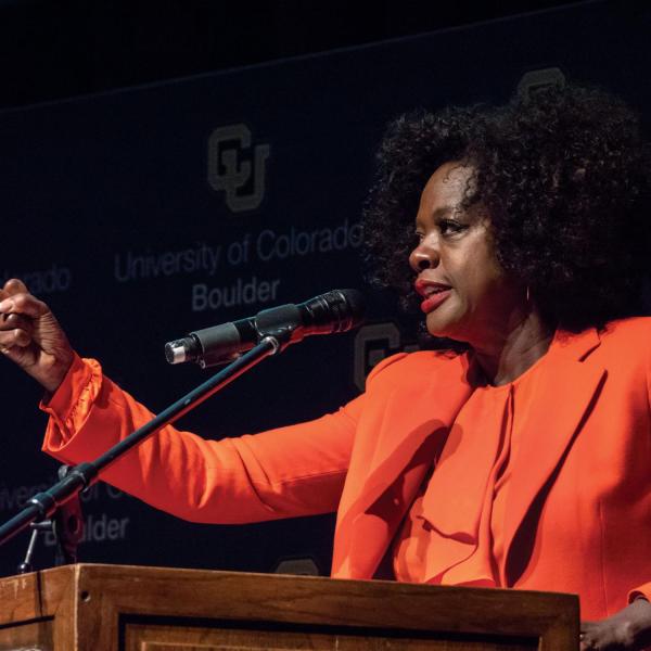 Viola Davis speaks at CU