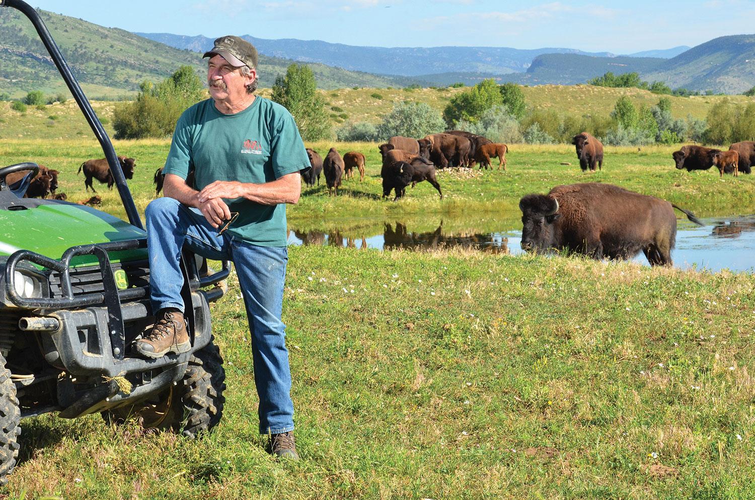 Larry Strear on his ranch in Longmont, Colorado