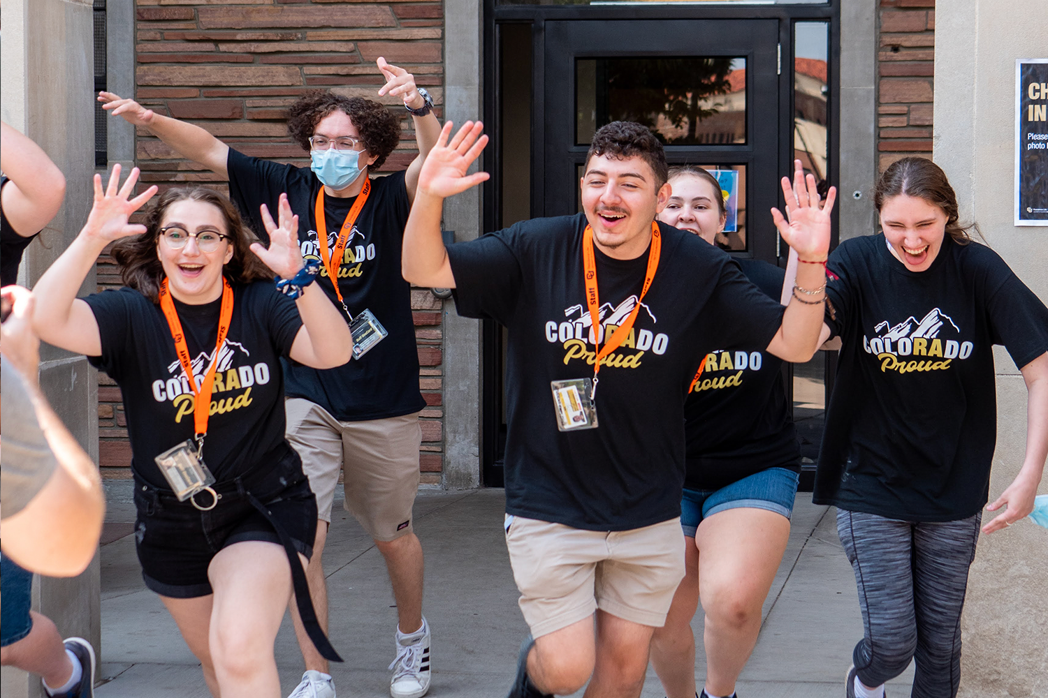 New students bonding on CU Boulder campus