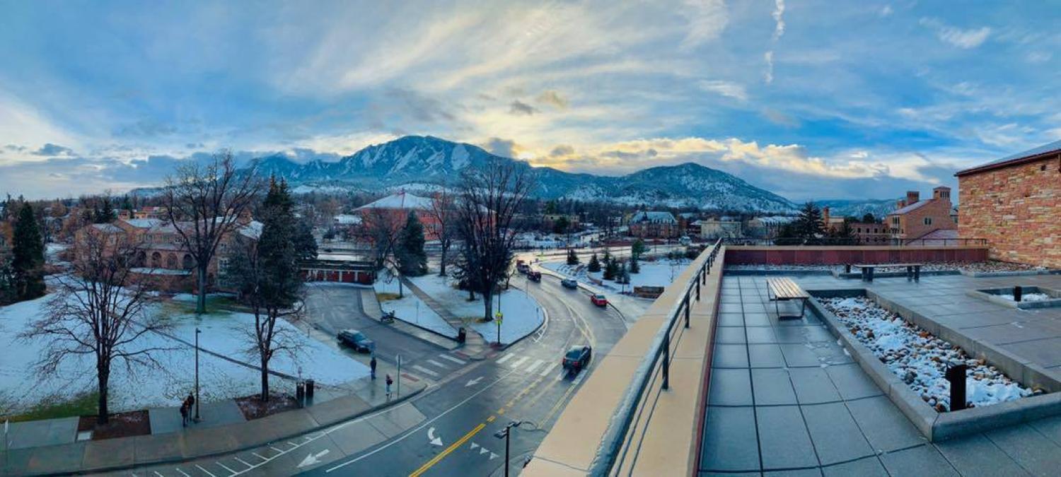 Campus winter scene
