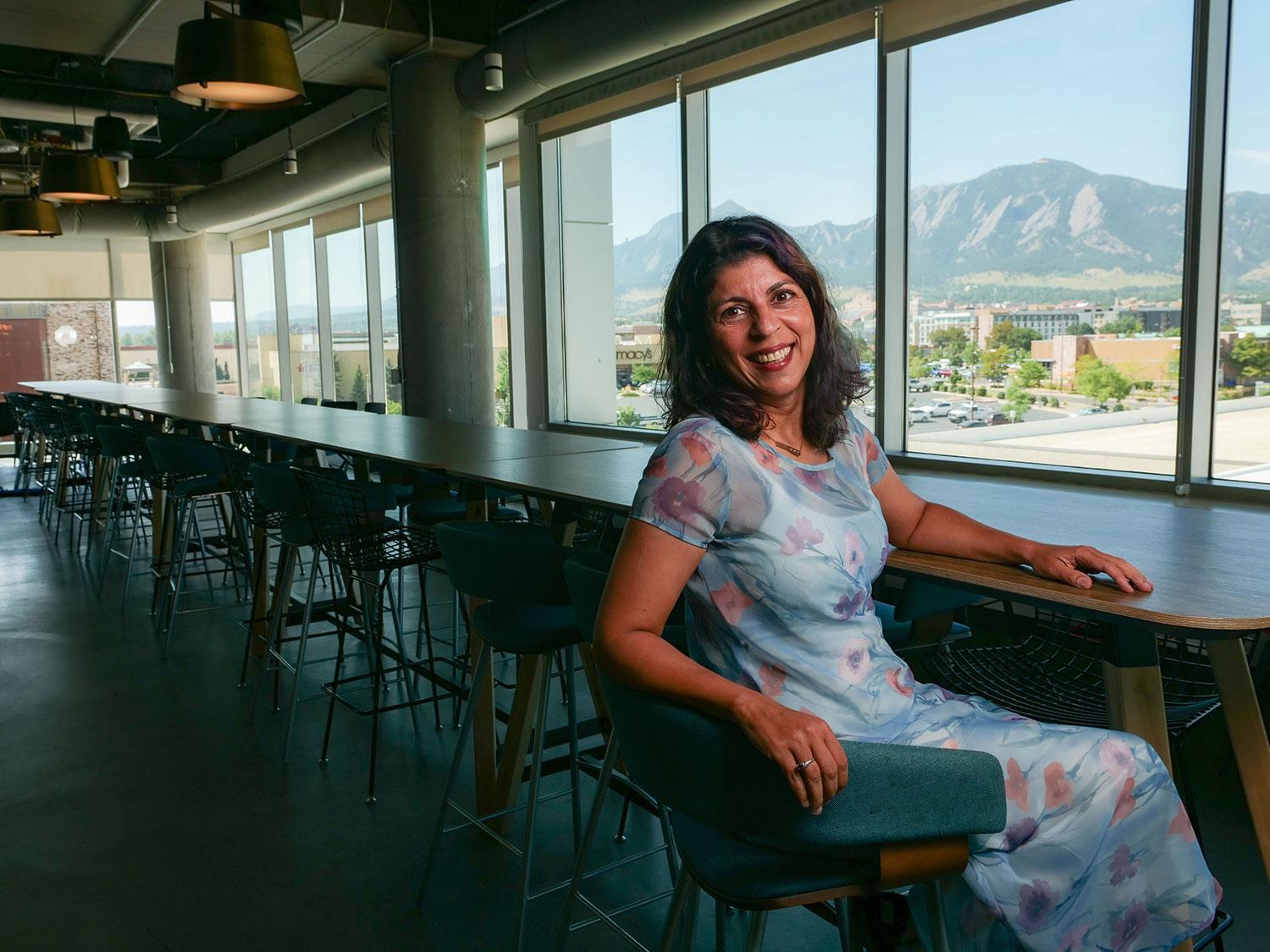 Chhabra in front of Flatirons