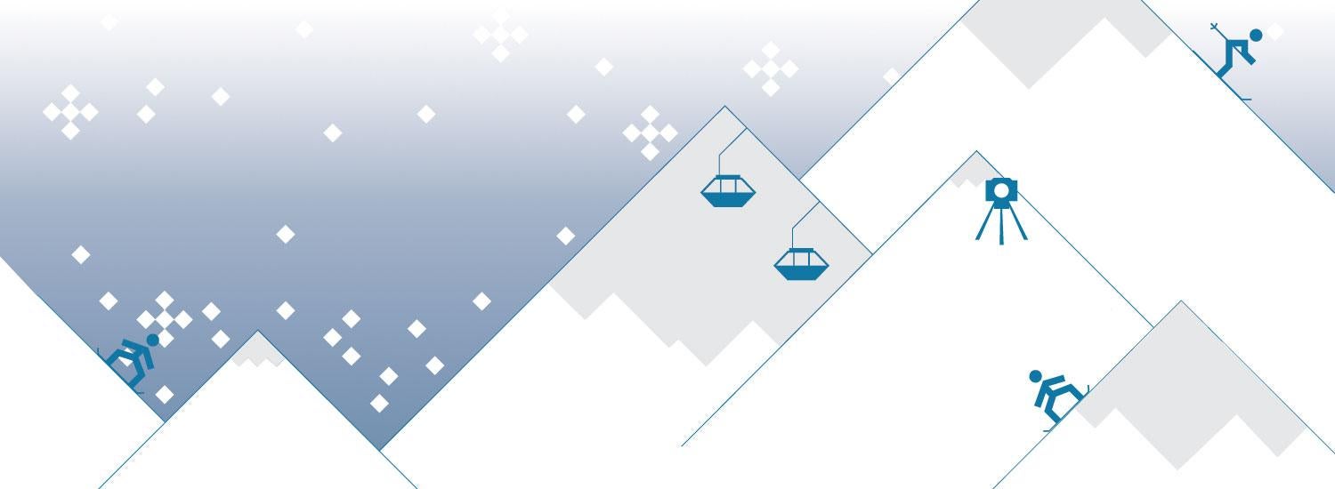 Mountains and skiing graphic
