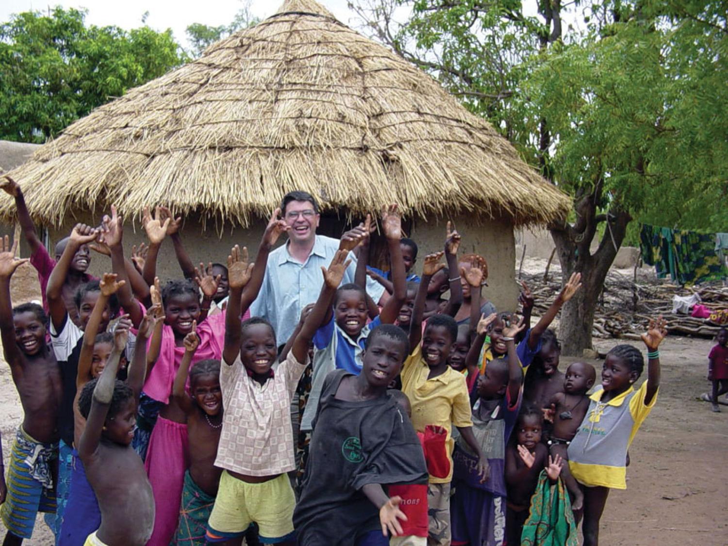 Bernard Amadei and children in Belize