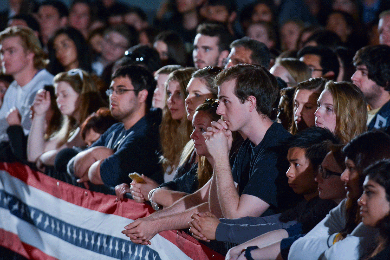 Students watch Joe Biden