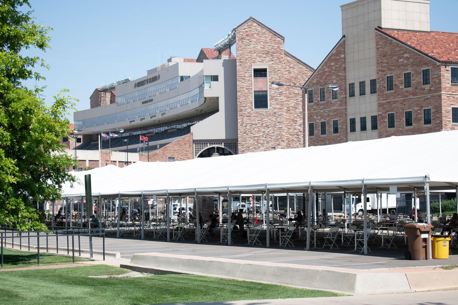 Tent with Folsom Field in the Backgroudn
