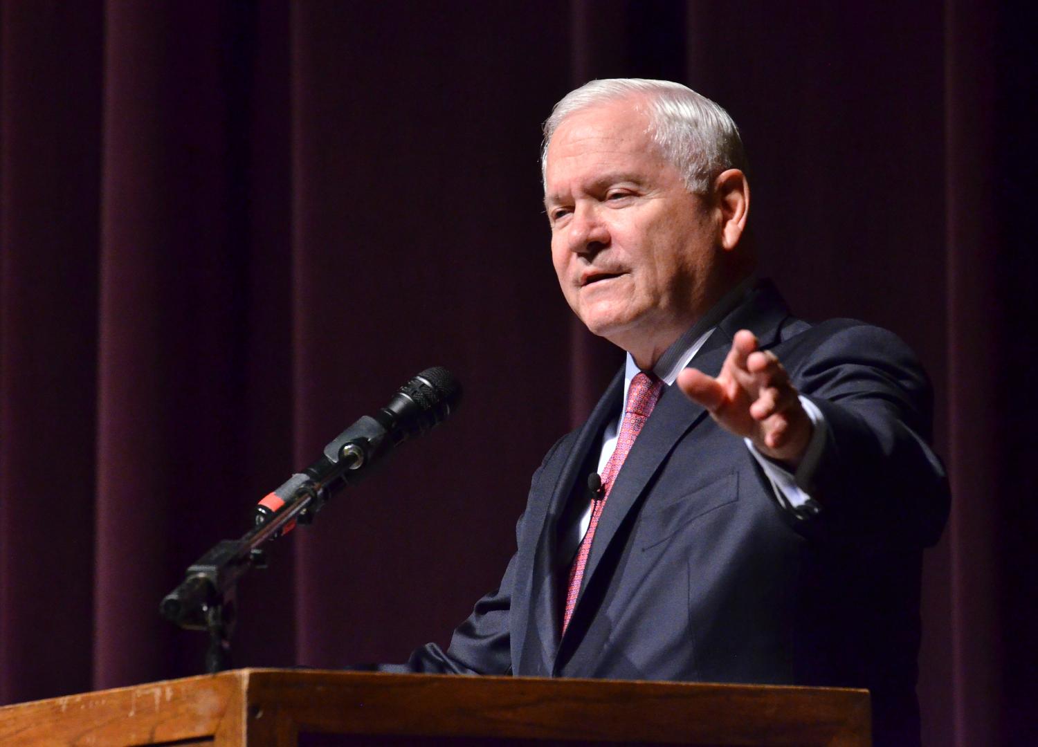 Robert M. Gates, former U.S. secretary of defense, speaking at CU Boulder Feb. 28, 2017.