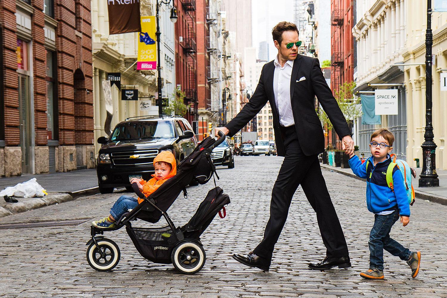 Gavin walking with his kids