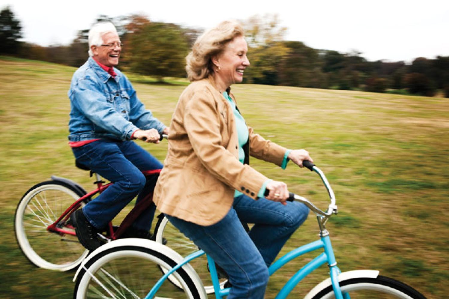 Elderly bike riders