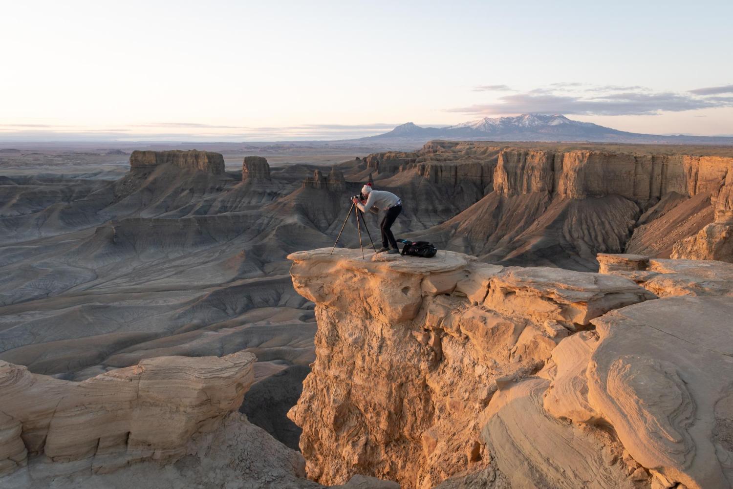Gesing capturing a photo in Utah