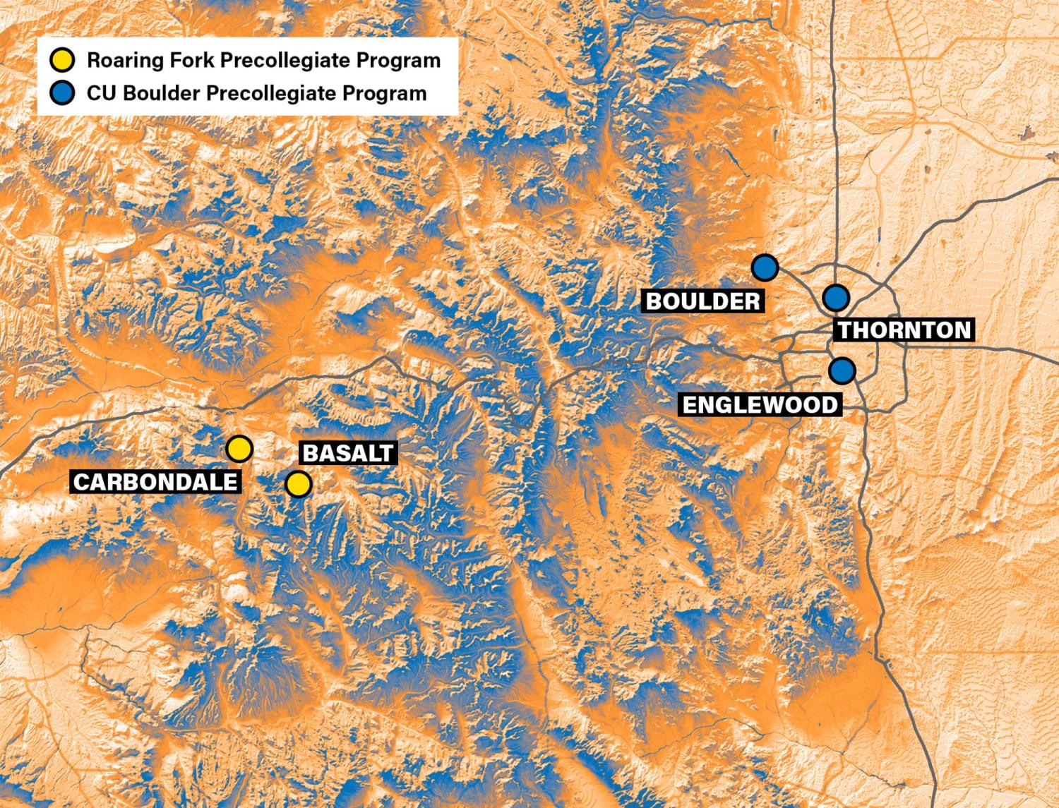 Pre-collegiate map of colorado