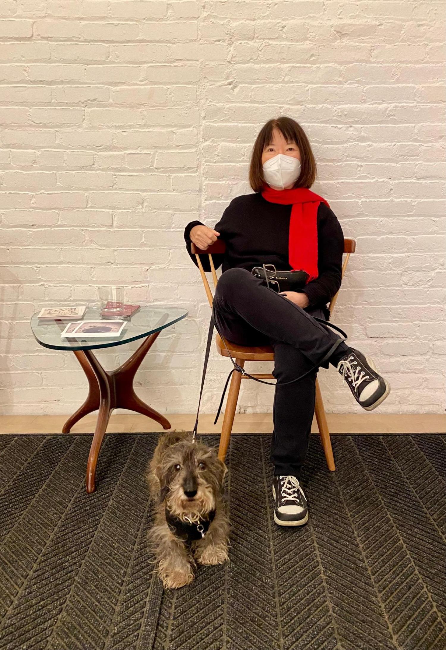 Barbara sitting in a chair