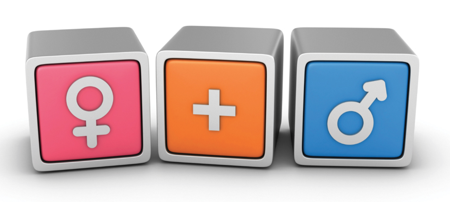 Cubes with gender symbols on them