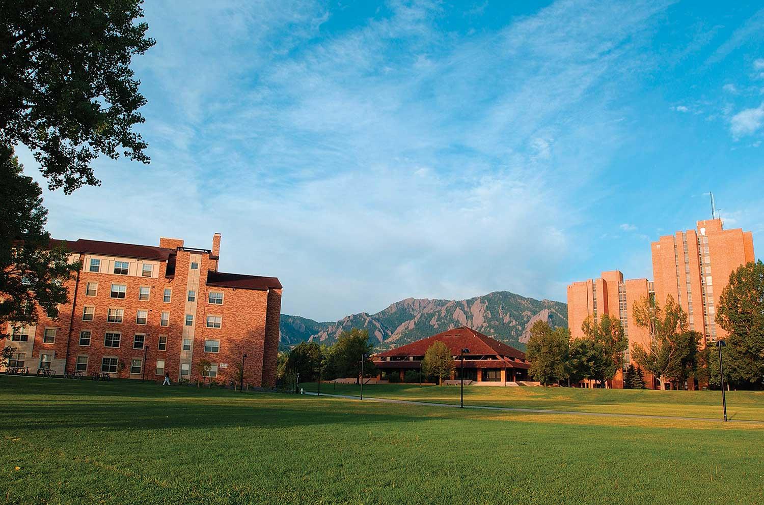 Darley Commons Dining Center is shown above between Bear Creek Apartments and Will Vill.