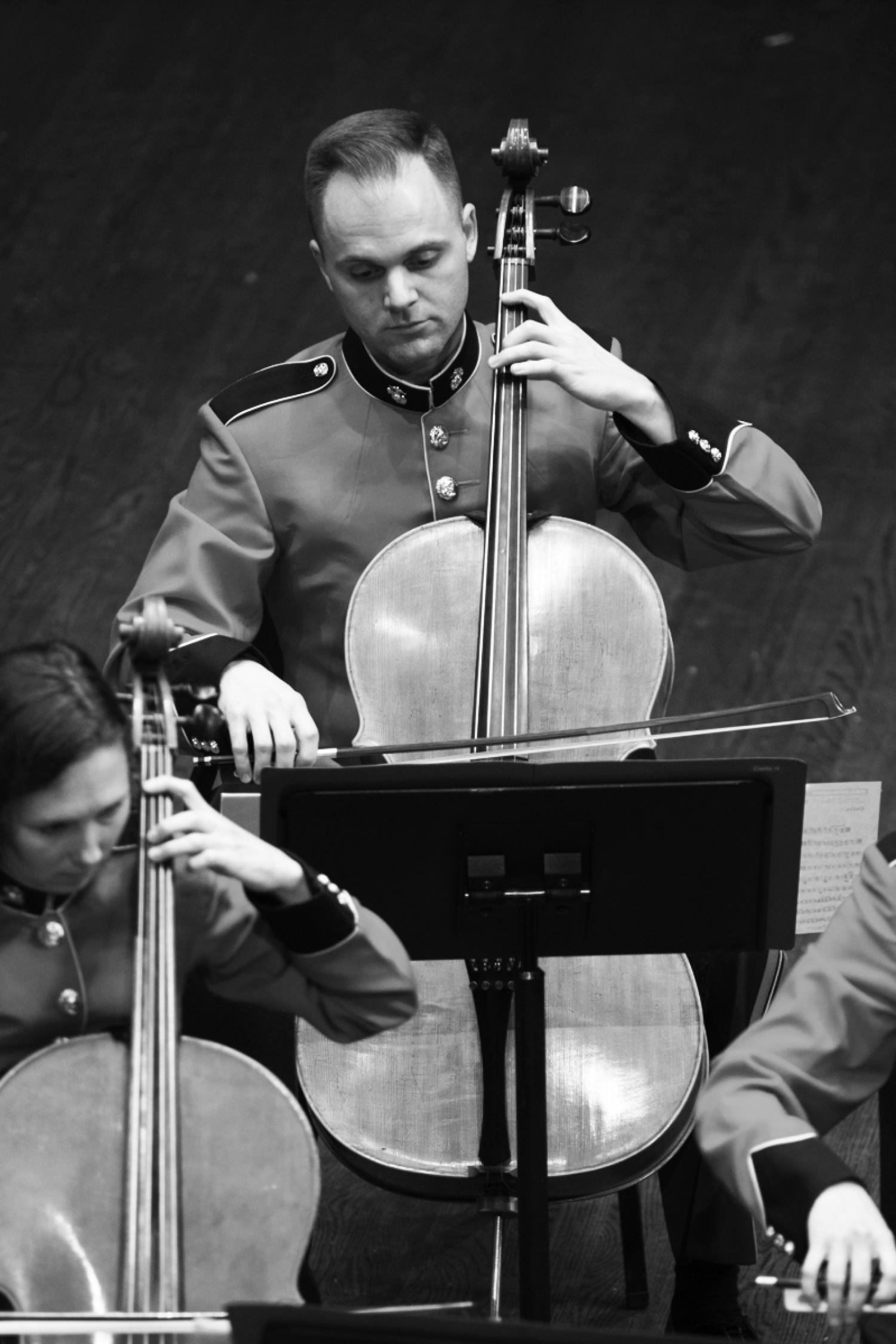 Vaughn playing the cello