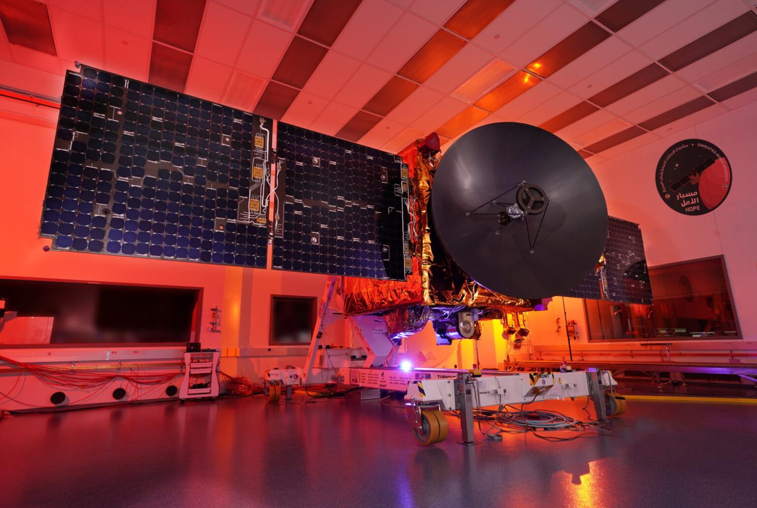 The Emirates Mars Mission Hope Spacecraft prior to shipment to Dubai.