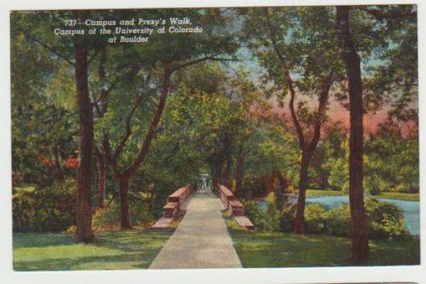 CU Postcard of campus bridge