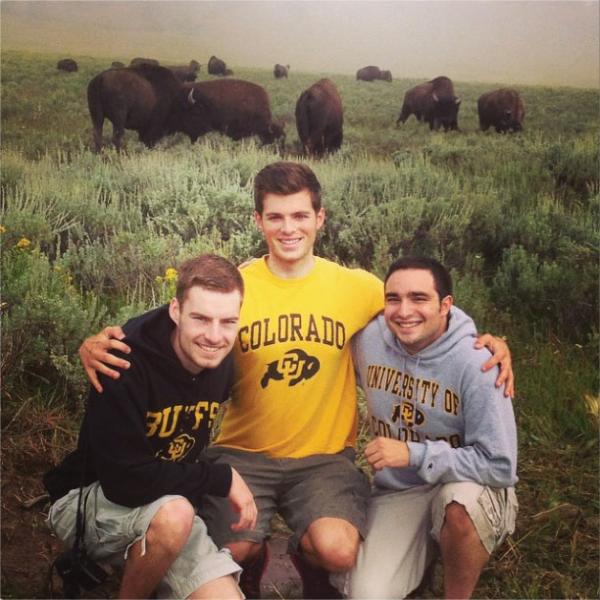 Three students at Yellowstone