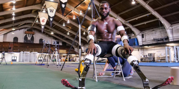 Blake Leeper, an athlete who uses running prostheses