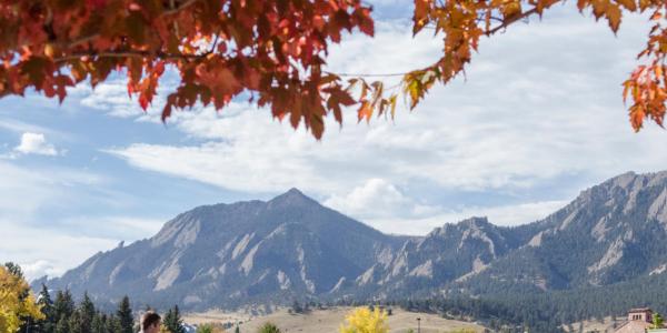 mountain range on CU boulder campus