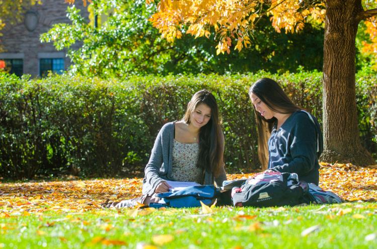 Students on campus 