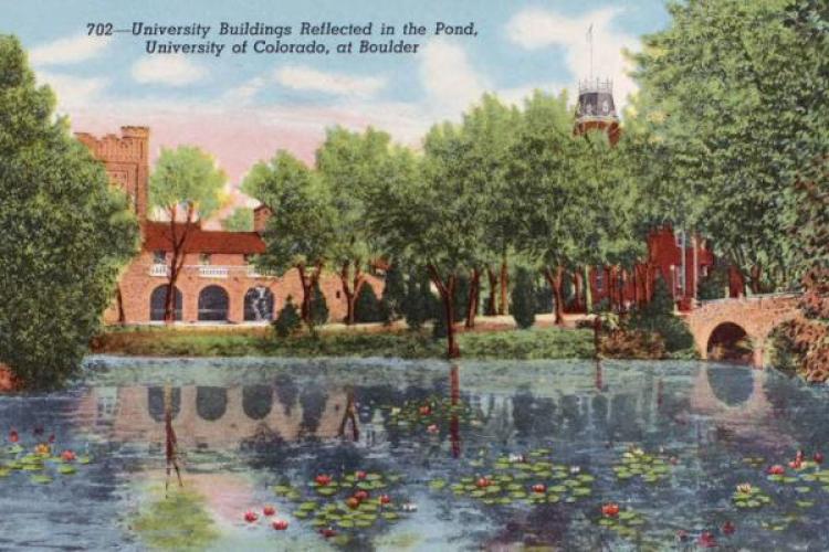 Varsity pond post card