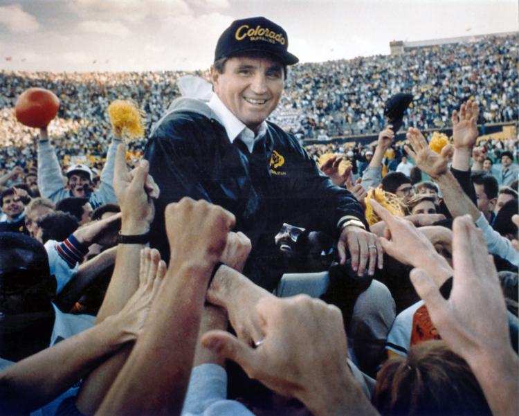 Photo of Coach Mac in a crowd