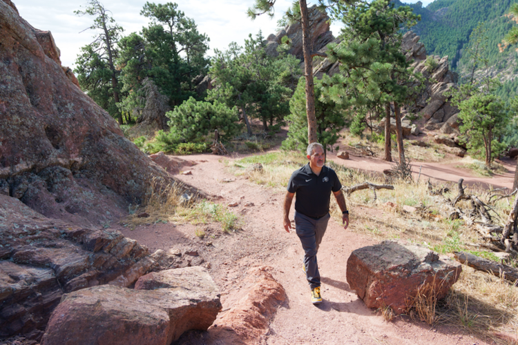 Chancellor Schwartz hiking