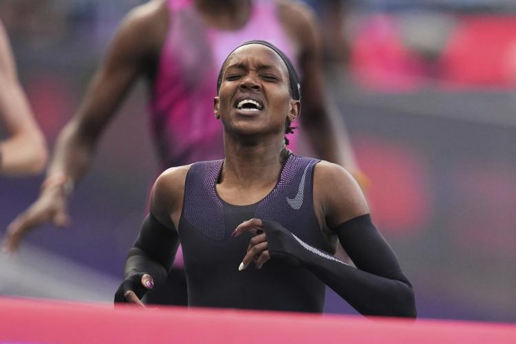 Professional runner Faith Kipyegon in her attempt to break the four-minute mile earlier this year.