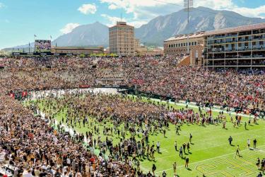 CU Fans storming the field