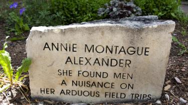 Annie Montague stone on campus