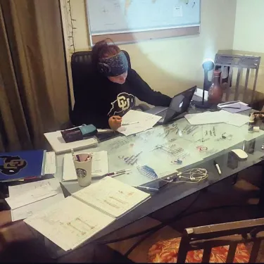 Megan Mangum studying