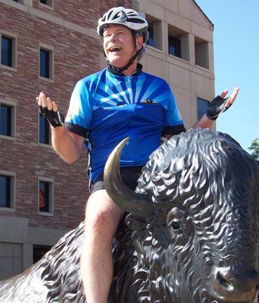 Todd Gleeson riding the buffalo