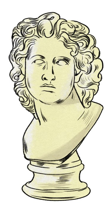 Illustration of a statue bust