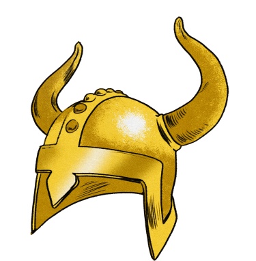illustration of a viking helmet