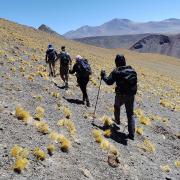 backpackers on a mountain