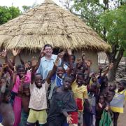 Bernard Amadei and children in Belize