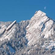 Flatirons covered in snow