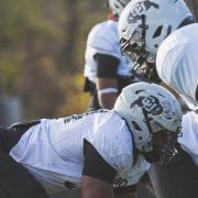 CU players scrimmage in full pads