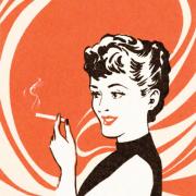 lady smoking cartoon