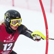 Racer in the CU ski team